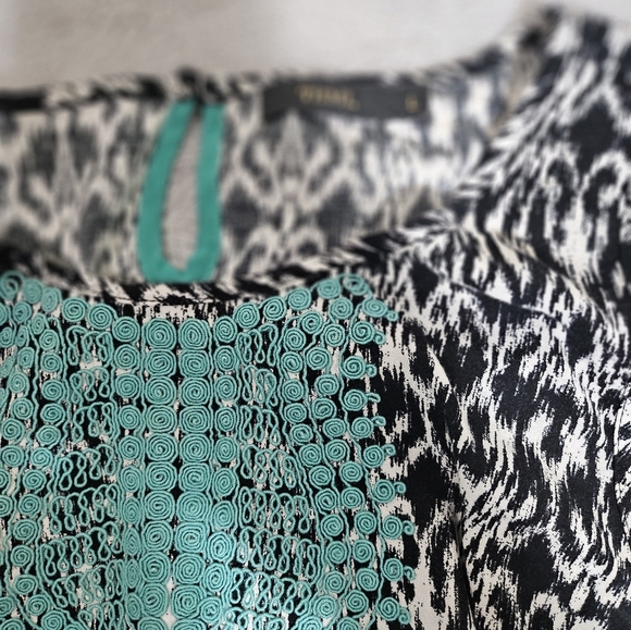 THML Turquoise Embroidered Tank Maxi Dress Boho Large - Picture 6 of 10